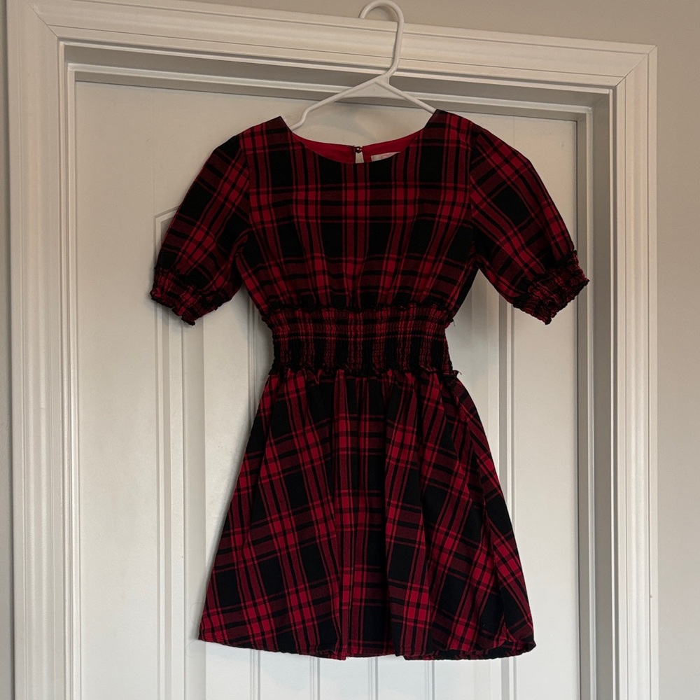 GB Girls Red and Black Plaid Casual Dress
